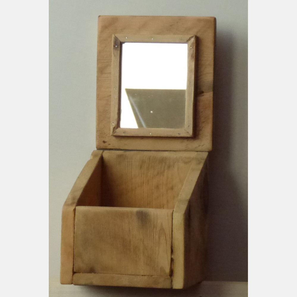 Wooden box with mirror